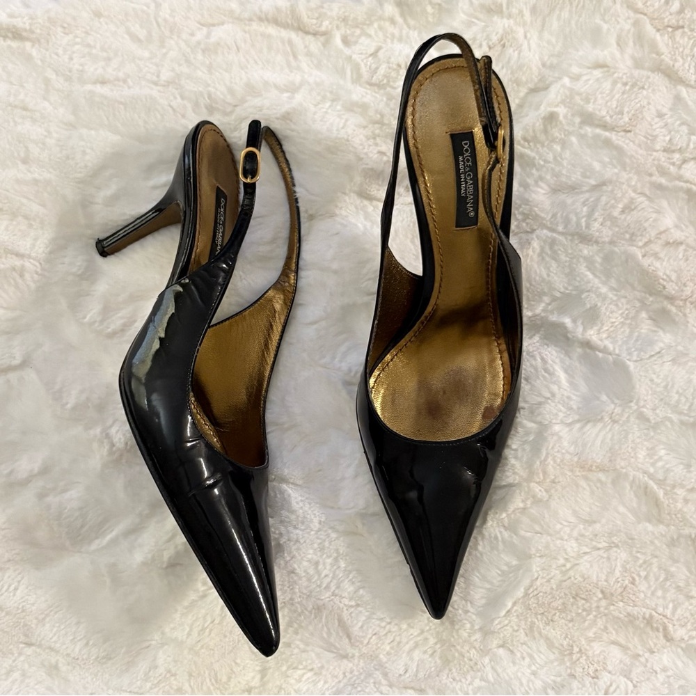 Dolce & Gabbana Black Slingback Heels